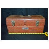 Metal tool box with bike parts