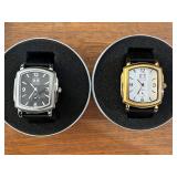 Set of 2 Tourneau Swiss Made Wristwatches with Leather Bands