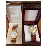 Set of 2 Yema Quartz Chronograph Watches with Leather Bands in Boxes