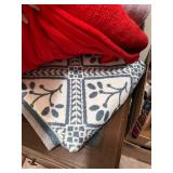 Set of 3 Soft Fleece Blankets in Pink, Red, and Blue Pattern