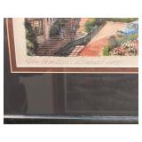 Set of 4 Framed San Francisco Art Prints by K. Habert: Cable Car with Alcatraz and Lombard Street