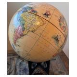 Vintage Style Decorative Globe with Stand, 15 Inch Tall