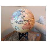 Vintage Style Decorative Globe with Stand, 15 Inch Tall