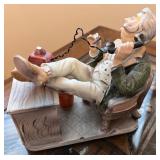 Set of 2 Vintage Capodimonte Style Porcelain Figurines