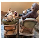 Set of 2 Vintage Capodimonte Style Porcelain Figurines