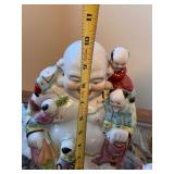 Set of 4 Chinese Ceramic Figures with Colorful Detailing