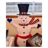 Large Holiday Snowman, with Lights, Indoor/Outdoor Decoration 57 Inches Tall