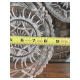 Set of 3 Cut Glass Crystal Bowls with Floral and Starburst Patterns