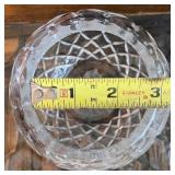 Set of 3 Cut Glass Crystal Bowls with Floral and Starburst Patterns