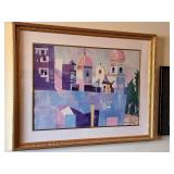 Framed Dennis Luken Architectural Watercolor Artwork, 38x29 Inches