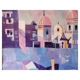 Framed Dennis Luken Architectural Watercolor Artwork, 38x29 Inches