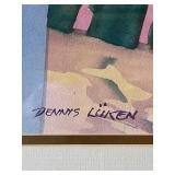 Framed Dennis Luken Architectural Watercolor Artwork, 38x29 Inches