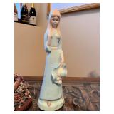 Set of 2 Decorative Lady Figurines with Floral Details