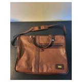 Land Leather Attache Briefcase with Shoulder Strap