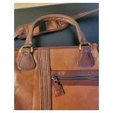 Land Leather Attache Briefcase with Shoulder Strap