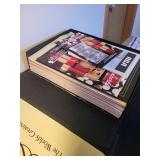 Magazine Holder and Masterpiece Art Portfolio with Assorted Magazines and Prints