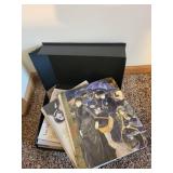 Magazine Holder and Masterpiece Art Portfolio with Assorted Magazines and Prints