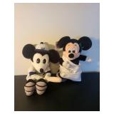 Pair of Disney Mickey Mouse Plush Dolls Baseball and Toga Outfits