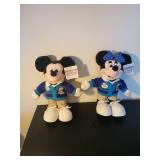 Disney Store Mickey and Minnie Mouse Plush Dolls with Sweaters