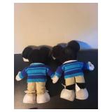 Disney Store Mickey and Minnie Mouse Plush Dolls with Sweaters