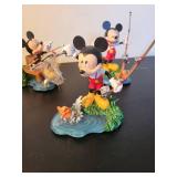 Set of 5 Mickey Mouse Collectible Figurines Hooked on Fishing and Christmas Carols