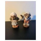 Pair of Vintage Hand-Painted Troll Figurines 5 Inch Marked F185