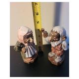 Pair of Vintage Hand-Painted Troll Figurines 5 Inch Marked F185