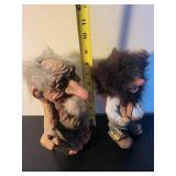 Pair of Nyform Handmade Norwegian Troll Figurines