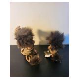 Set of 2 Nyform Handmade Norwegian Troll Figurines with Hair
