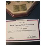 Danbury Mint Twin Towers Commemorative Sculpture with Certificate
