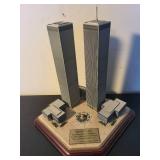 Danbury Mint Twin Towers Commemorative Sculpture with Certificate