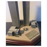 Danbury Mint Twin Towers Commemorative Sculpture with Certificate