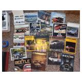Vintage Car Brochure Collection with Beetle Illustrated History Book
