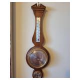 Vintage Wall-Mounted Wood Barometer with Thermometer and Hygrometer