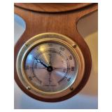 Vintage Wall-Mounted Wood Barometer with Thermometer and Hygrometer