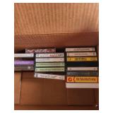 Boxed Lot of Music CDs, Cassettes, and DVDs - Variety of Genres