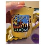 Aladdin Las Vegas Souvenir Collection Mugs, Shot Glasses, Ashtray, Trinkets