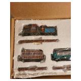 Set of 6 Miniature Train Cars and Tracks in Original Box