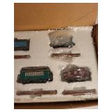 Set of 6 Miniature Train Cars and Tracks in Original Box