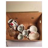 Vintage Soup and Advertising Mugs with Glass Hamm