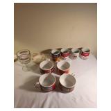 Vintage Soup and Advertising Mugs with Glass Hamm
