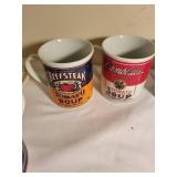 Vintage Soup and Advertising Mugs with Glass Hamm