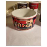 Vintage Soup and Advertising Mugs with Glass Hamm