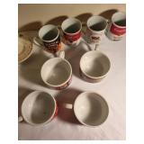 Vintage Soup and Advertising Mugs with Glass Hamm