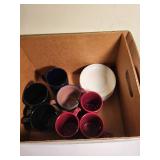 Collection of 8 Ceramic Coffee Mugs and 6 White Saucers