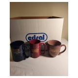 Collection of 8 Ceramic Coffee Mugs and 6 White Saucers