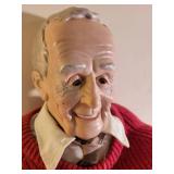 Set of 2 Vintage Elderly Couple Dolls with Fabric Outfits