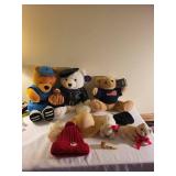Plush Toy Collection Including Hard Rock Biker Bear, Pooh, Ralph Lauren Bear, and Accessories