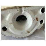 Nativity Arch Scene with Mary & Joseph & White Ceramic Church Figurine