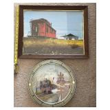 Panclox Hourly Sound Effects Quartz Clock - Train Scene Wall Clock & Framed Rail Painting